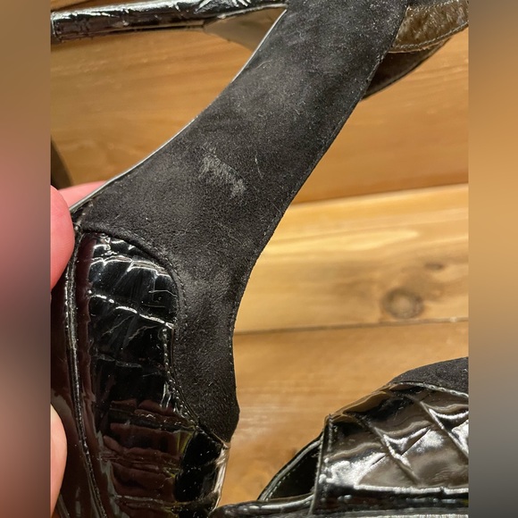 Guess Black High Heels Peek Open Toe Size 6 - Picture 4 of 16